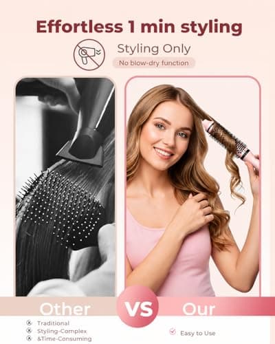 Bopcal Dual Voltage Thermal Brush, 1.5" Heated Round Brush for Curls | Blowout-Inspired Volume & Soft Curls | Ionic Ceramic Styling | 6 Temps 250°F-430°F | Fast Heat-Up | Travel Ready view 5