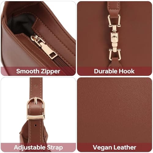 Goinsound Shoulder Bag for Women Small Shoulder Purses Top Handle Handbags Adjustable Strap Crossbody Crescent Bag view 6