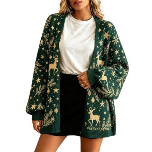 Oversized Christmas Sweater Cardigan Women view 6