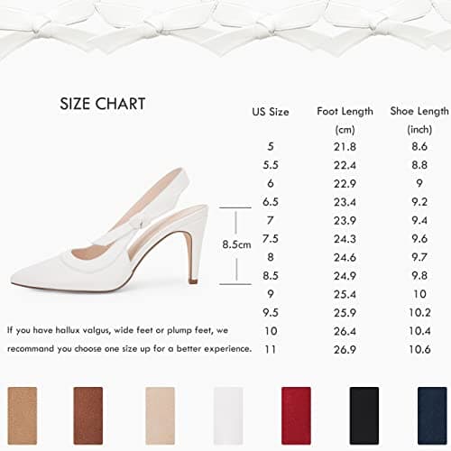 Coutgo Women's Pointed Toe High Heels Slingback Bowknot Formal Pumps Dress Shoes view 6