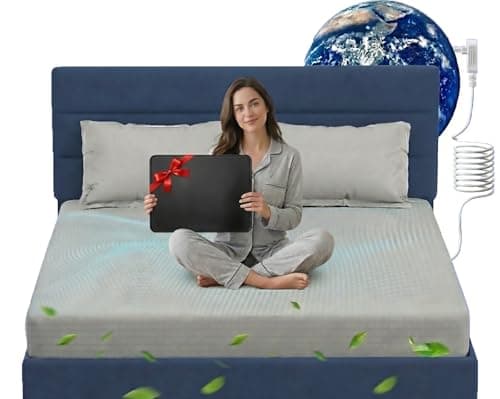 Grounding Sheets with Grounding Mat Set,25% Pure Silver Fiber+75% Organic Cotton,Deep Pocket Grounded Bed Fitted Sheets,40S Anti-Pilling Combed Cotton. view 1