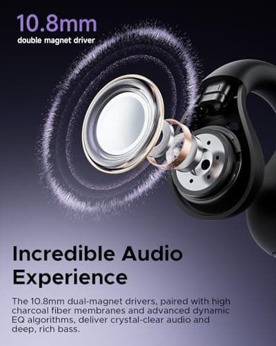 truefree B1 Open-Ear Wireless Earbuds, Bluetooth 5.4 Headphones with Spatial Audio, Ultra-Light Clip-On Fit, 25H Battery, Fast Charging, Multipoint Connection, App Customization, Workouts, Commute view 3