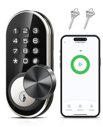 TEEHO TE341 Smart Keyless Entry Door Lock with App Control, Digital Keypad Bluetooth Electronic Deadbolt with Auto Lock, Easy Installation - Silver — image 1