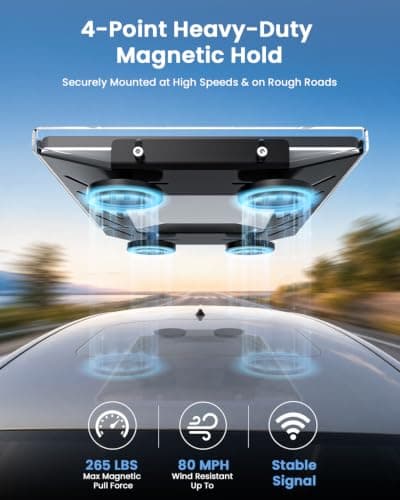 CEEOUTSY Starlink Mini Mount Magnetic Car Roof Mount for RV Camper Van | 265 lbs Strong Hold, Drill-Free Quick Install, Weatherproof, Hail & UV Resistant, for Car, Boat, Truck, SUV, RV view 2