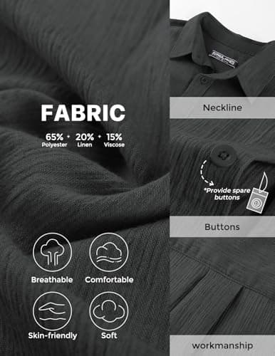 PJ PAUL JONES Mens Short Sleeve Button Down Shirt Casual Summer Shirts Textured Beach Vacation Shirts for Men view 3