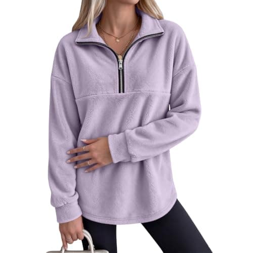Flannel Quarter Zip Pullover Women view 3