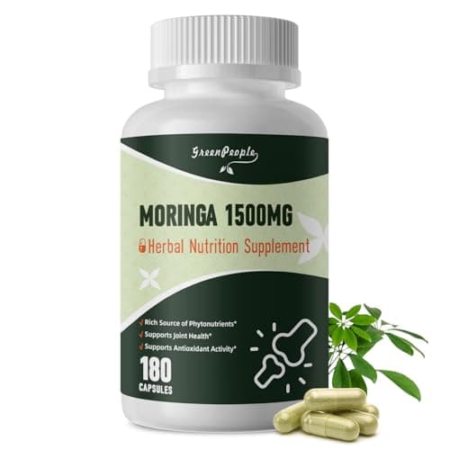 GREENPEOPLE Liposomal Moringa Capsules 1500mg - 98% High Absorption Pure Moringa Powder Supplement 2.0 - Natural Superfood for Immune/Gut/Energy/Skin Non - GMO/GMP 180pcs Vegan — image 1