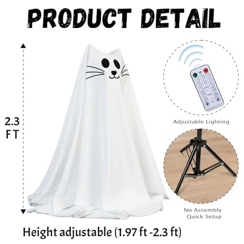 2 Packs Spooky Ghost Halloween Cat Decor Indoor for Birthday Party view 2