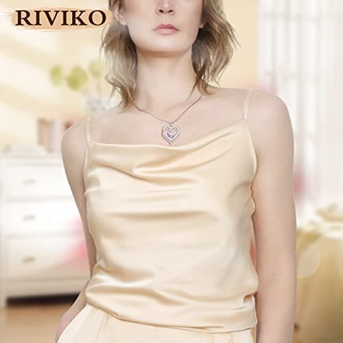 RIVIKO Infinity Heart Symbol Necklace for Women 925 Sterling Silver Love Heart Pendant Valentine's Day Anniversary Birthday Christmas Jewelry Gifts for Women Mom Wife Sister Her Friends view 2