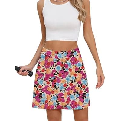 Heymoments Women's Active Performance Skort Lightweight Skirt for Running Tennis Golf Workout Sports