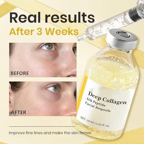 Silk Peptide Intensive Lifting Ampoule, Deep Collagen Serum, Copper Peptides, Instant Face Lift, Smooth-Looking Skin for Skincare, 1.01 Fl Oz / 30ML view 5