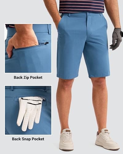 Men's Golf Shorts 7"/ 9"/ 11" Inseam with 5 Pockets Lightweight Stretch Quick Dry Casual Dress Hybrid Short for Men view 3