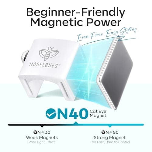 Modelones 5D Automatic Cat Eye Magnet for Nails, 5Pcs Circle Nail Magnet Tool for Cat Eye Gel Polish, 360 Rotating Cat Eye Magnet Tool, U-Shaped&Ball Magnet&Hole&Heart Magnets for Glass Bead Nail Art view 4