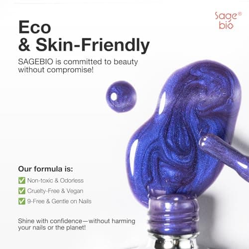 SAGEBIO Cat Eye Gel Nail Polish 15ml Amethyst Glow, Magnetic Shimmer Glass Bead Effect, UV LED Soak Off Nail Gel, Ideal for DIY Home Use view 4