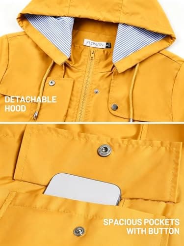 Rain Jacket Women Waterproof Long Raincoat Hooded Windbreaker S-XXL view 5