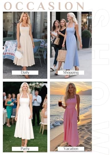 KIRUNDO Summer Dresses for Women 2026 Halter Maxi Wedding Guest Party Cocktail Semi Formal Elegant Classy Long Sundress view 6