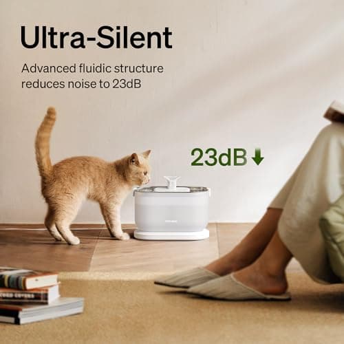 PETLIBRO Cat Water Fountain Stainless Steel Tray, Wireless Pump Cat Fountain, Ultra Quiet Pet Water Fountain, 2.5L Automatic Water Dispenser for Cats, Dual Flow Cat Water Dispenser Easy to Clean view 4