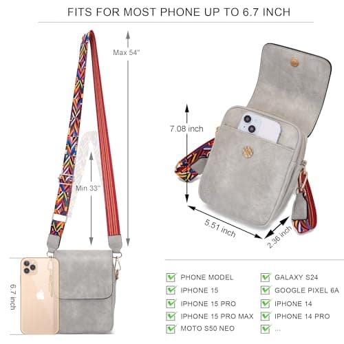 Soperwillton Crossbody Bags for Women Vegan Leather Purse Small Shoulder Handbags with Wide Adjustable Strap view 6