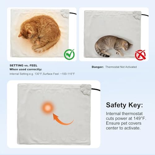 ZOMISIA Large Dog Heating Pad 35x24 Inch - 11 Adjustable Temperature and 25 Timer Options, Heated Dog Bed Indoor Waterproof with Chew-Resistant Cord for Large Dogs view 3