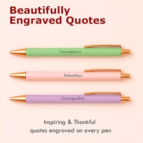 Luxeviss 3 Pcs Inspirational Pens Quotes Ballpoint Pen with Stylus Tip Gifts for School Coworkers Office Supplies Black Ink view 2