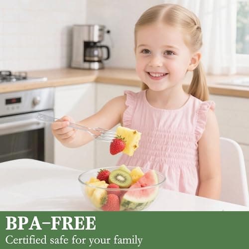 Funnydin 360 Count Plastic Forks - 6.89 Inch Disposable Forks, Heavy Duty Clear Plastic Forks, BPA-Free, Heat Resistant Plastic Silverware, Suitable for Party, Picnic, Events and Everyday Use view 2