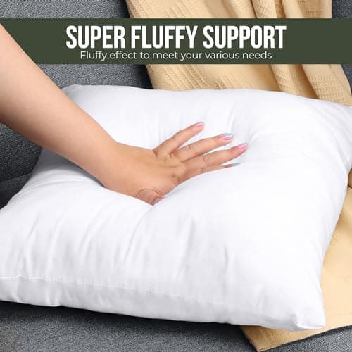 Utopia Bedding Throw Pillows (Set of 1, White) – 18 x 18 Inches Down Alternative Pillows for Bed, Sofa, and Couch - Fluffy Decorative Stuffer Pillow for Indoors & Outdoors view 5