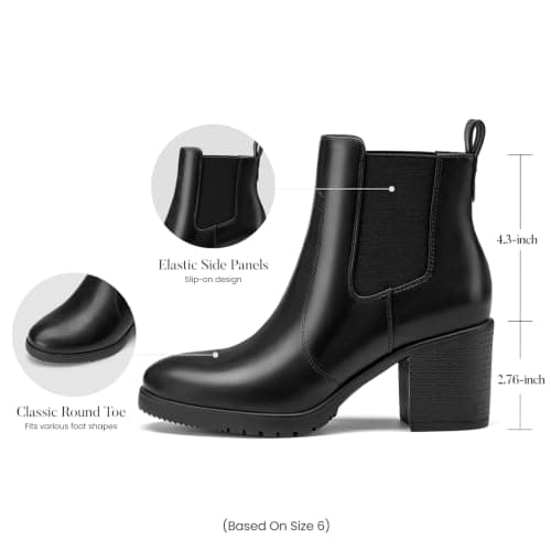 Athlefit Women's Slip On Elastic Chelsea Ankle Boots view 5