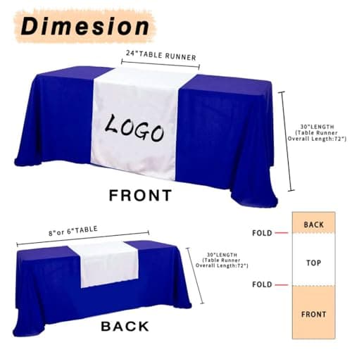 Custom Table Runner with Business Logo, Personalized Table Runner Customized Text Photo for Party,Tradeshow Events,Wedding,Christmas Decor (4FT 72" L x 13" W) view 2