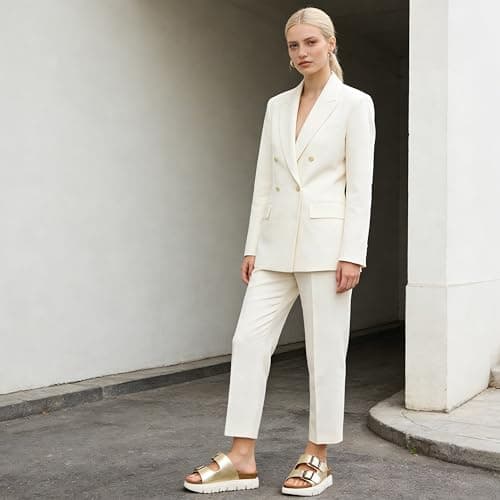 Hofeny Platform Sandals for Women – Genuine Leather Chunky Wedge Slides with Cork Footbed, Arch Support Comfortable Summer Sandals 2026 view 3