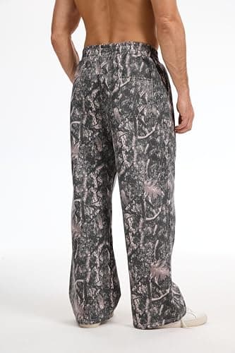 MSBESYOR Mens Baggy Camo Graphic Print Sweatpants Workout Athletic Joggers Pants for Men Wide Leg Hunting Sweat Pant view 4