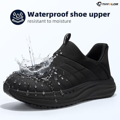 THYXLOR Non Slip Work Shoes for Men Wide Width Slip-On Work Walking Sneakers Black Lightweight Waterproof for Restaurant Kitchen Chefs Food Service view 5
