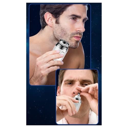 Mini Electric Travel Shaver for MenRechargeable Rotary Shaver WashablePocket Size Shaving Razor PortableClose Shave Beard Trimmer Wet & DryRotary Electrical Shave (White) view 6