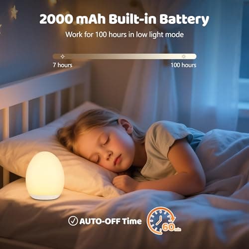 Night Light for Kids, 7 Colors Changing Egg Light for Nursery view 6