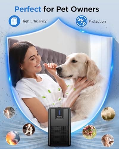 Air Purifiers for Home Large Room 1250 Ft²,MOOKA H13 HEPA Air Purifier for Pets Dust Odor Smoke,Aromatherapy Function,Air Cleaner with 15dB Quiet Sleep Mode for Bedroom Office Living Room,M05,Black view 6