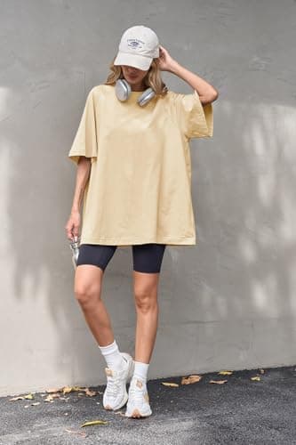 Tankaneo Womens Oversized Tshirts Crew Neck Short Raglan Sleeve Tunic Tops Summer Casual Loose Fit Workout Tee Shirts view 2