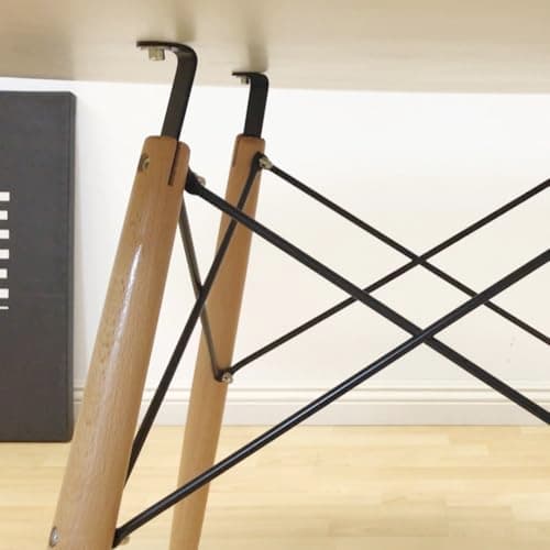 Mod Made Paris Tower White Round Wood Dining Table 47" for 4-6 People Mid-Century Inspired Design view 5