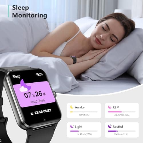 Blackview 2026 Smart Watch (Answer/Make Calls), Fitness Watch for Men and Women with Heart Rate/SpO2/Sleep Monitor/2 Straps, 100+ Sports Modes, IP68 Waterproof Activity Tracker for Android/iPhone view 3