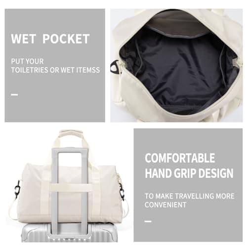 Travel Duffle Bag,Sport Gym Bag for Men And Women with Wet Pocket,Weekender Bag Carry On Tote Bags for Airplane view 3