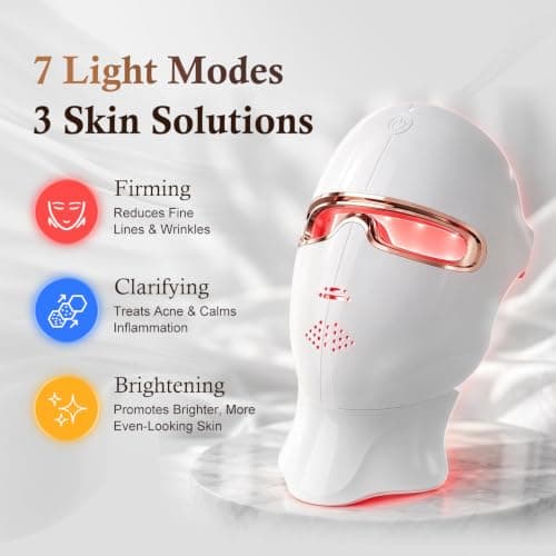 Red Light Therapy Mask for Face, 850nm NIR Treats Acne & Wrinkles view 5
