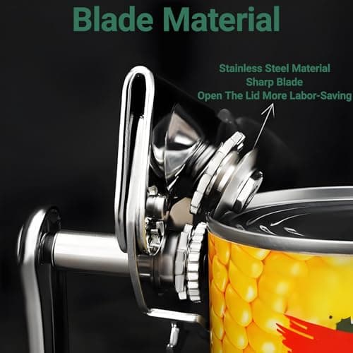 ELESULTRA Commercial Can Openers Manual - Hand Crank Can Opener Heavy Duty With Comfortable Extra-Long Handles Swing Away Can Opener for Seniors 3 In 1 Large Handheld Can Open With Ergonomic Handle view 3