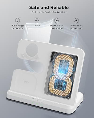 Wireless Charging Station for Samsung, 3 in 1 Charger Stand for Galaxy S25 Ultra/S24/S23/Z Fold, Phone and Watch Charging Dock for Samsung Watch Galaxy 8/7/6/5, Galaxy Buds 3/2/Pro view 5