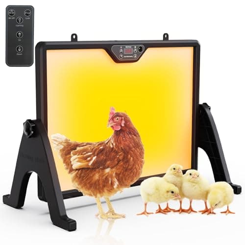 Gyrivav Brooder Plate for Chicks with Remote Control, Double-Sided Chick Heat Plate, Night Light, 4 Timer Modes, LED Light, Adjustable Angle & Temp Display, 180W for Chicks/Ducks/Cats/Dogs (Black) — image 1