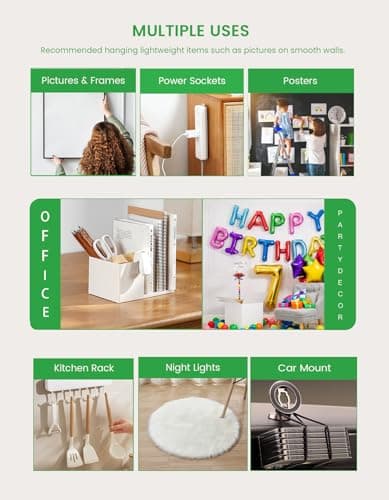 PAGFAER Double Sided Tape Heavy Duty, Double Sided Mounting Nano Tape 16.4FT, Clear & Tough Two Sided Adhesive Tape, Removable Picture Hanging Strips for Wall, Poster, Carpet, Home Office, 2 Pack view 6