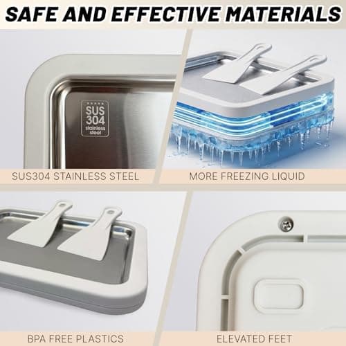 Rolled Ice Cream Maker Kit, At Home Ice Cream Roller Maker Machine with Instant Freeze Tray with Lid & 2 Spatulas, roll ice cream maker for Family Activities, Frozen Yogurt Machine view 3