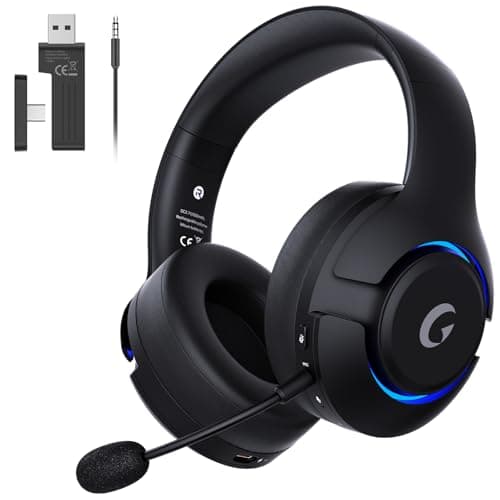 syndesmos Wireless PS5 Headset, 2.4GHz Gaming Headset for PS5, PC, Switch, Bluetooth 5.3 Headphones with Noise Canceling Mic, 7.1 Surround Sound, Low-Latency, 45H Battery, Black — image 1