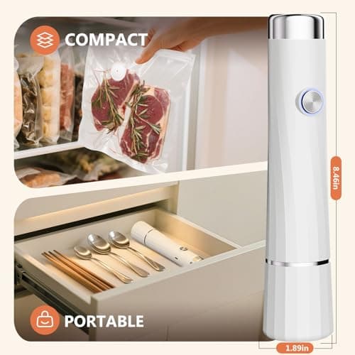 Kayiant Vacuum Sealer For Food (Compact Vacuum Sealers+30 Reusable Vacuum Bags), Powerful Handheld Vacuum Sealer for 10X Preservation & Fresh view 6