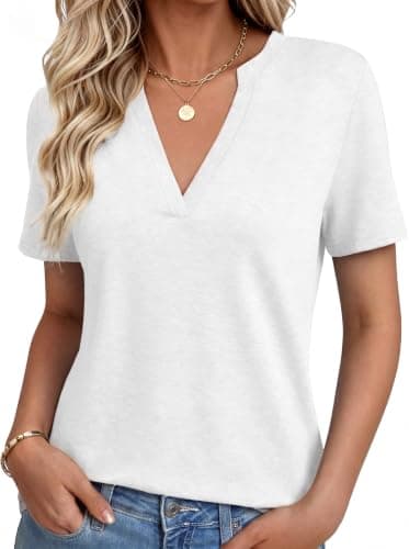 NORACORA Womens V Neck Short Sleeve T Shirt
