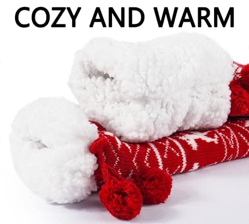 BenSorts Women Non Slip Winter Thick Slipper Socks with Grippers Warm Fuzzy Socks Christmas Gifts view 3