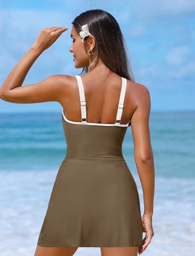 ZAFUL One Piece Swimsuit Women Tummy Control Bathing Suit V-Wire Swimdress Modest Ruffle 2026 Swim Dress view 5