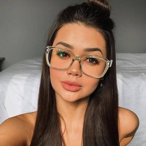 SODQW Designer Blue Light Blocking Glasses for Women Square Frame Anti Glare Reduce Eyestrain Computer Eyeglasses view 2